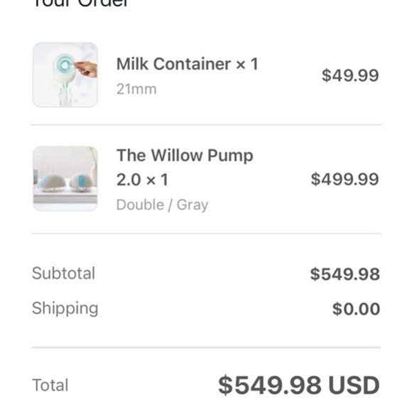 Willow pump 2.0 and 2 21mm milk containers - Picture 7 of 7